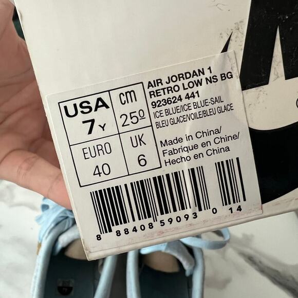 Nike Air Jordan 1 Retro Low NS BG Sneakers 'Ice Blue' Size 7Y W 8.5 - Picture 10 of 10